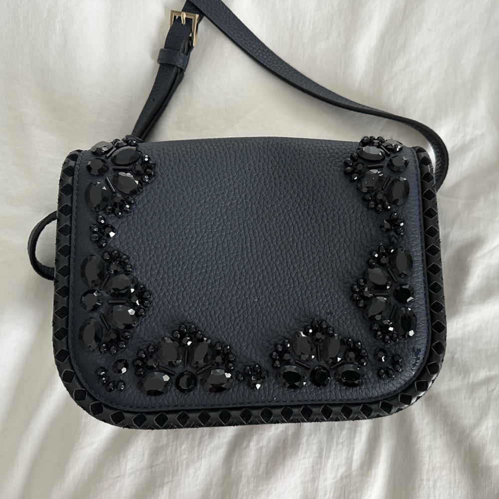 Kate Spade Deep Blue Anderson Oceano Carsen Reiley Rhinestones Shoulder Bag